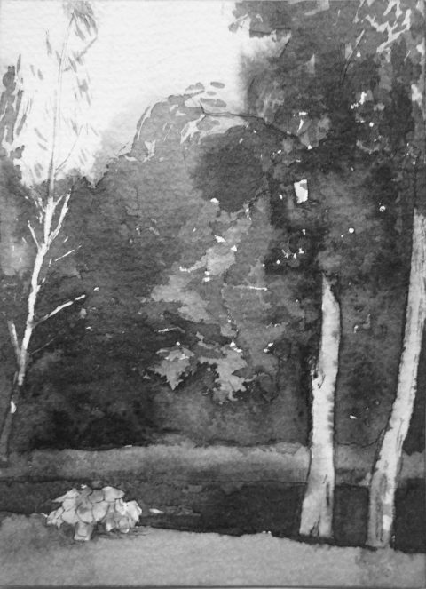B&W vertical 4/23. Ink, paper. 15x10cm. 2014