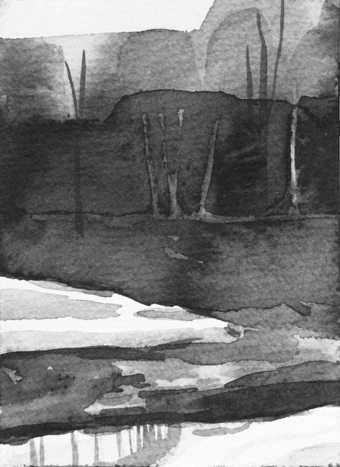 B&W vertical 15/23. Ink, paper. 15x10cm. 2015