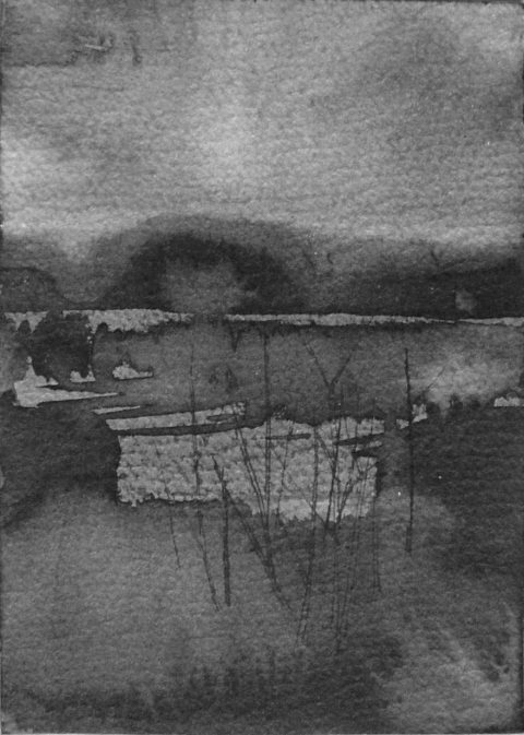 B&W vertical 19/23. Ink, paper. 15x10cm. 2015