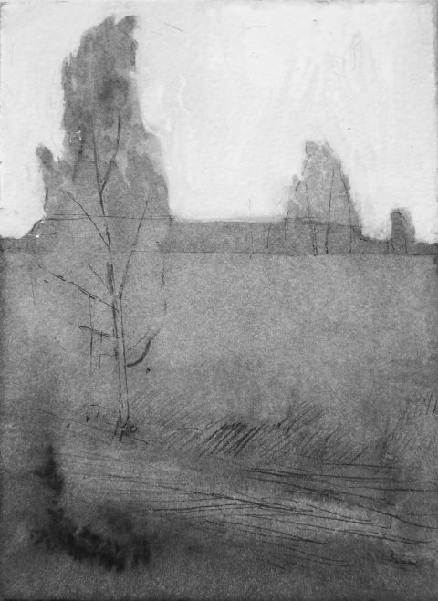 B&W vertical 2/23. Ink, paper. 15x10cm. 2014