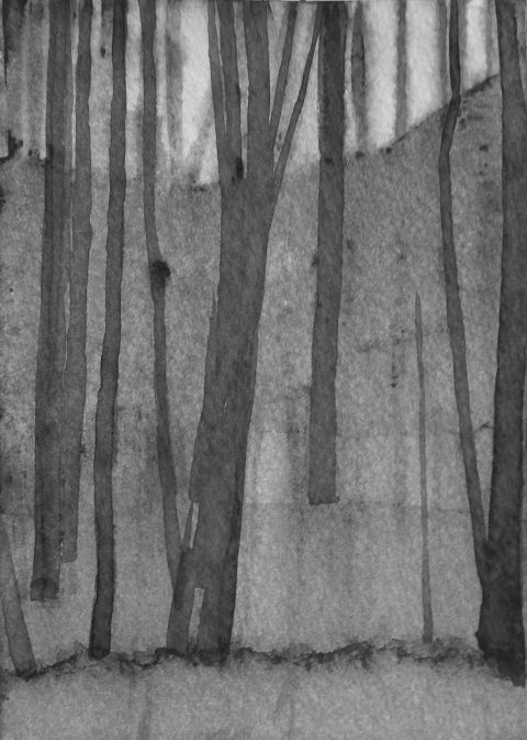 B&W vertical 20/23. Ink, paper. 15x10cm. 2015