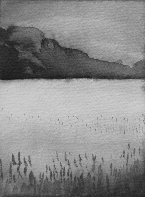B&W vertical 3/23. Ink, paper. 15x10cm. 2014