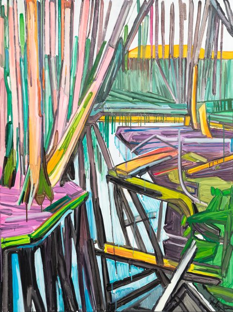 Pink landscape. Oil, canvas. 120x90cm. 2021